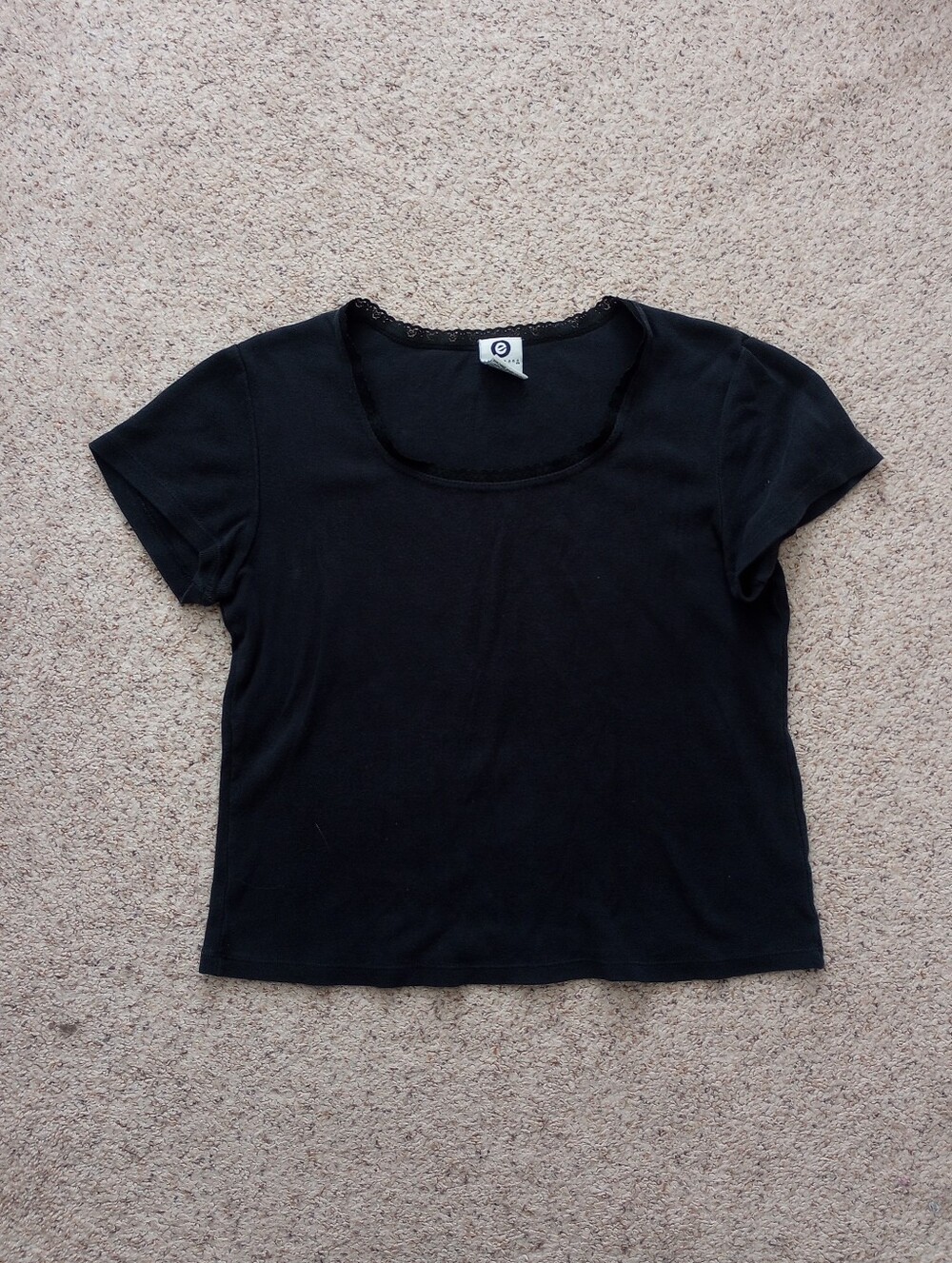 Y2K Ellemenno Shirt With Lace Trim Collar XL